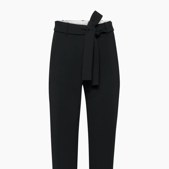 Wilfred Pants - Aritzia Wilfred Tie-Front Pant Japanese Crepe Black 2 - MEASUREMENTS IN LISTING